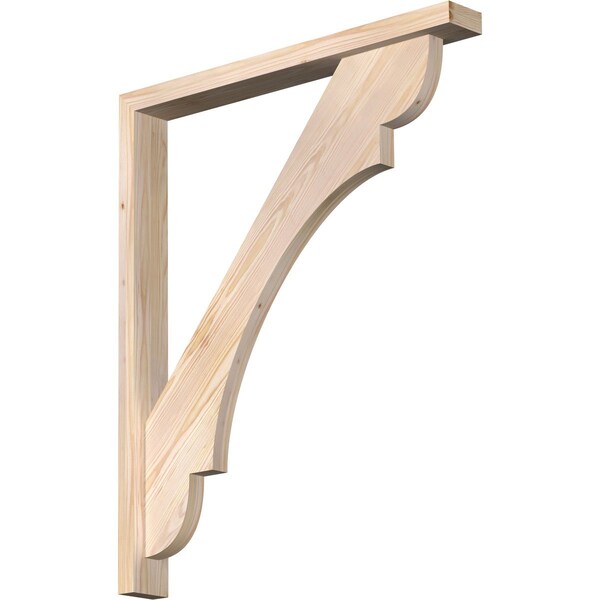 Ekena Millwork Olympic Block Smooth Bracket w/ Offset Brace, Douglas Fir, 3 1/2"W x 30"D x 36"H BKT0402X30X36OLY05SDF - main
